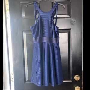 Navy blue velvet dress